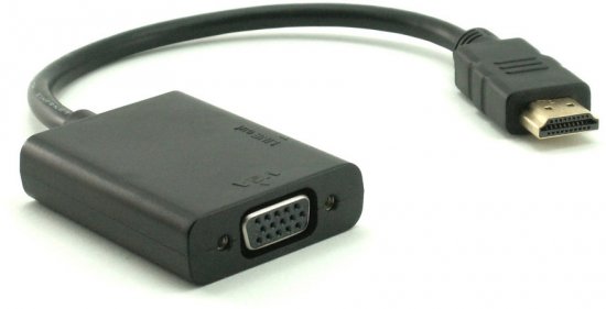 מתאם מחיבור HDMI לחיבור VGA עם יציאת שמע 3.5 מ''מ