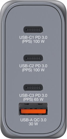 ראש מטען קיר 100W 4-Port GaN USB-A/C Verbatim