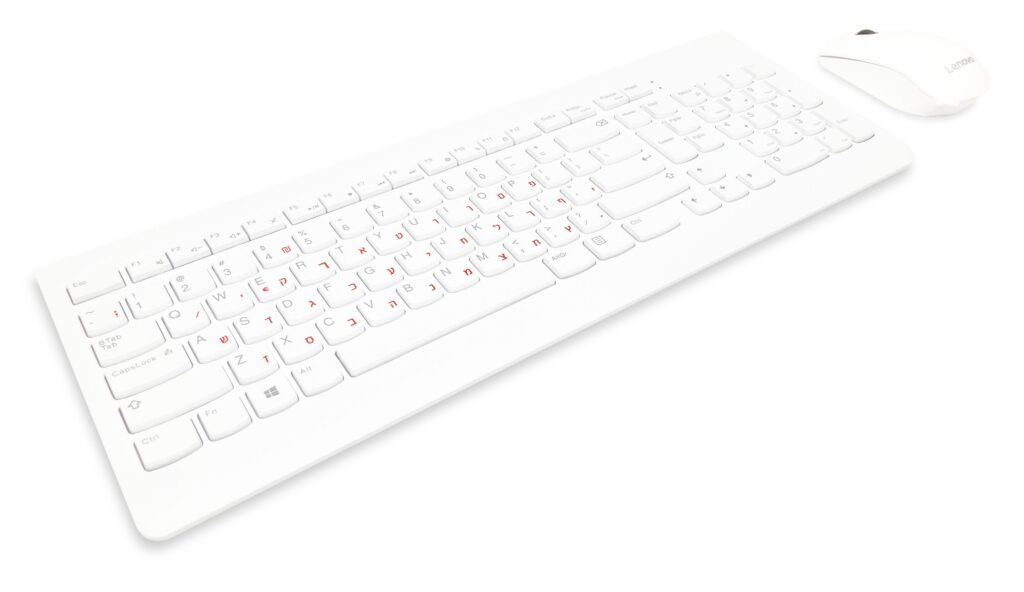 סט מקלדת ועכבר אלחוטי לבן/שחור lenovo 510 wireless combo keyboard & mouse