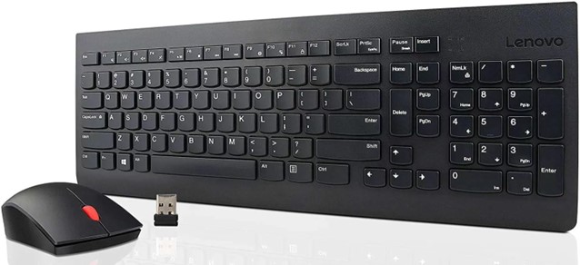 סט מקלדת ועכבר אלחוטי לבן/שחור lenovo 510 wireless combo keyboard & mouse