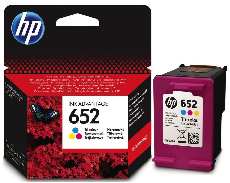 ראש דיו צבעוני HP 652 F6V24AE
